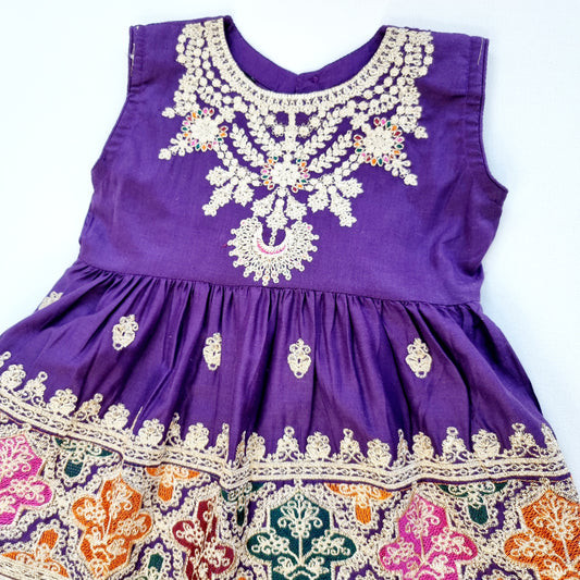 Baby Girl Embroidered Frock and Trouser || Purple Baby Girl Dress Perfect for Eid and Occasion Wear