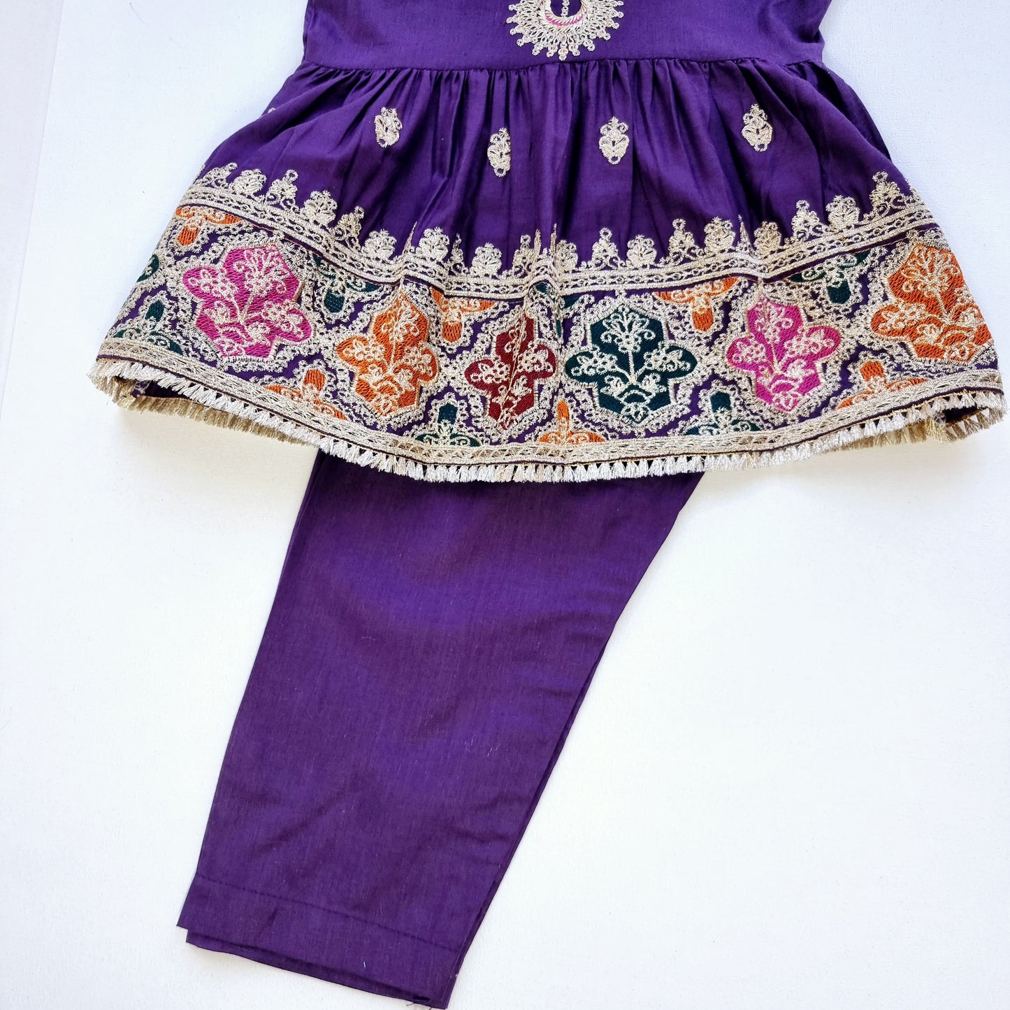 Baby Girl Embroidered Frock and Trouser || Purple Baby Girl Dress Perfect for Eid and Occasion Wear