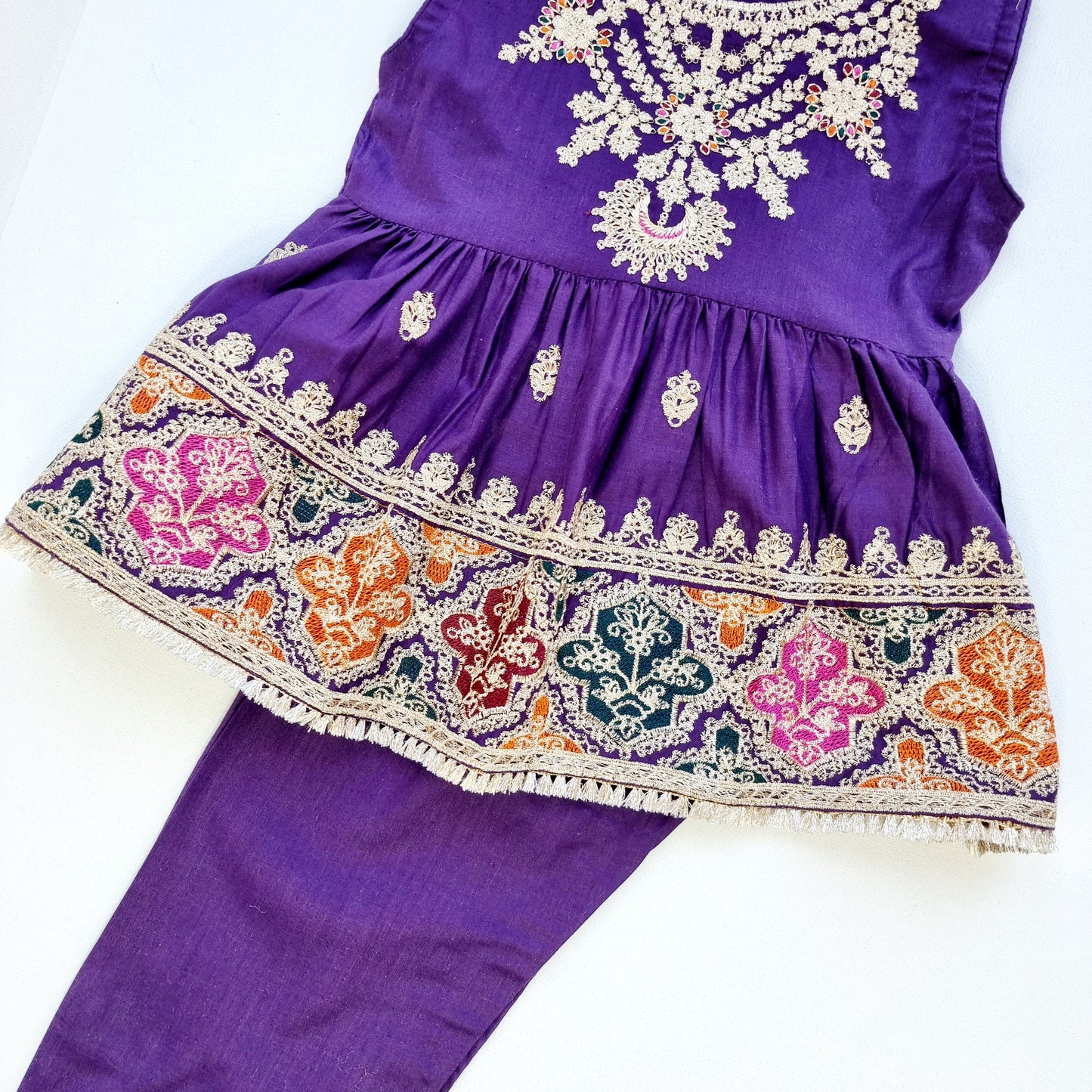 Baby Girl Embroidered Frock and Trouser || Purple Baby Girl Dress Perfect for Eid and Occasion Wear