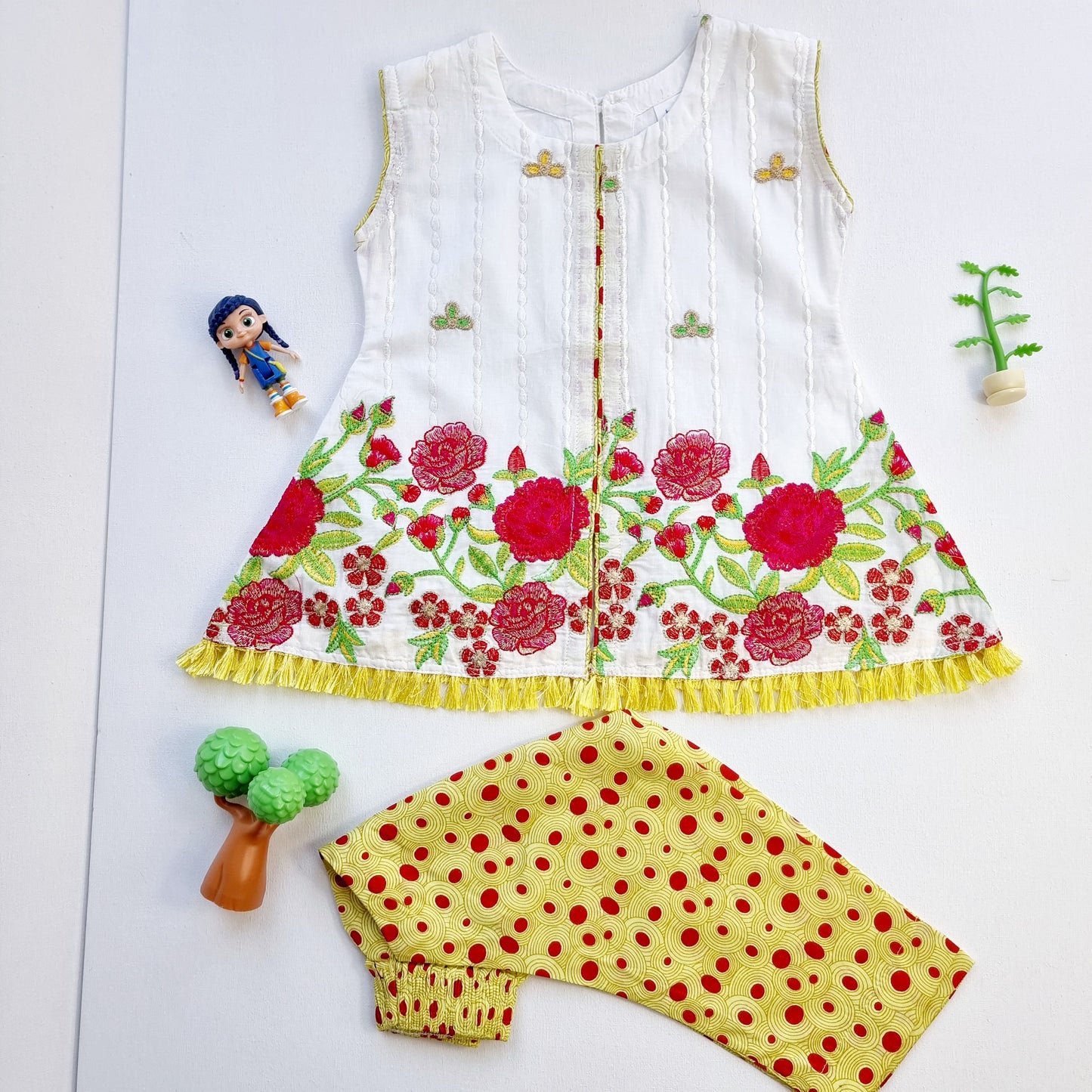 Baby Girl Embroidered Frock and Trouser || Green Baby Girl Dress Perfect for Eid and Occasion Wear