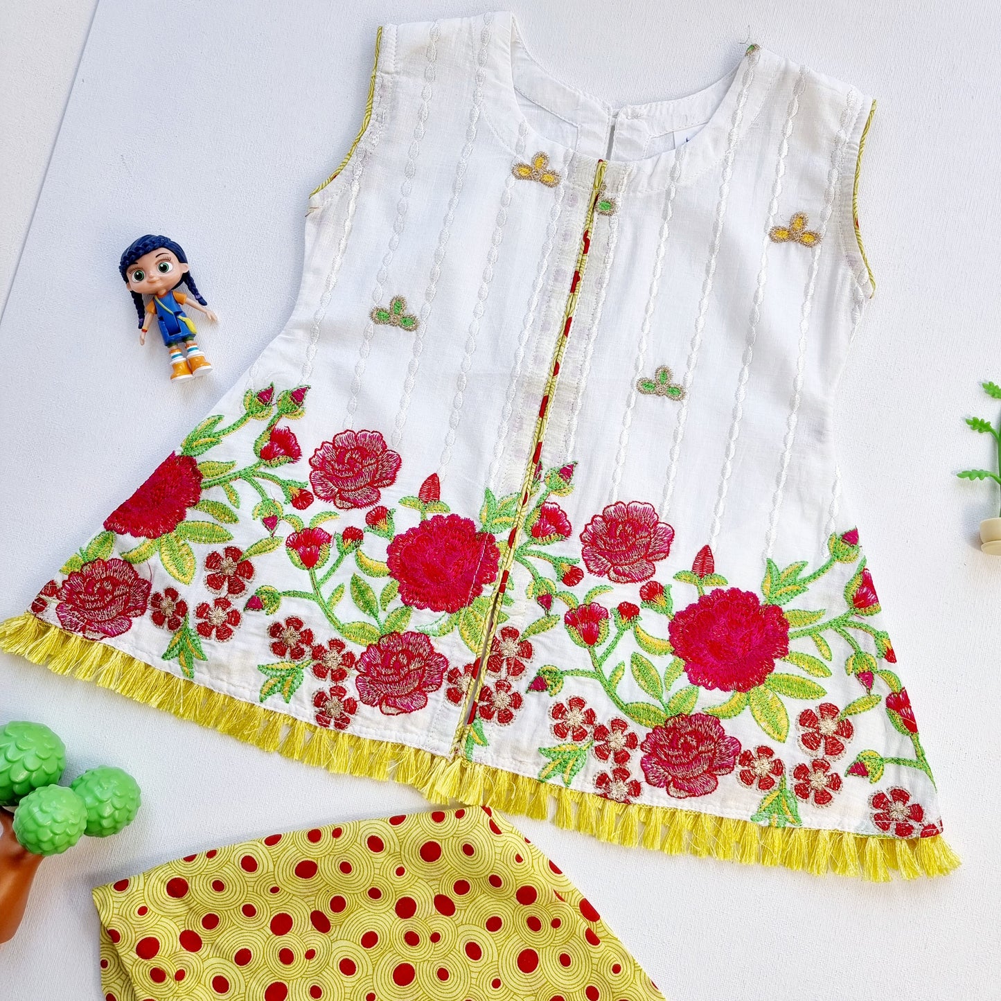 Baby Girl Embroidered Frock and Trouser || Green Baby Girl Dress Perfect for Eid and Occasion Wear