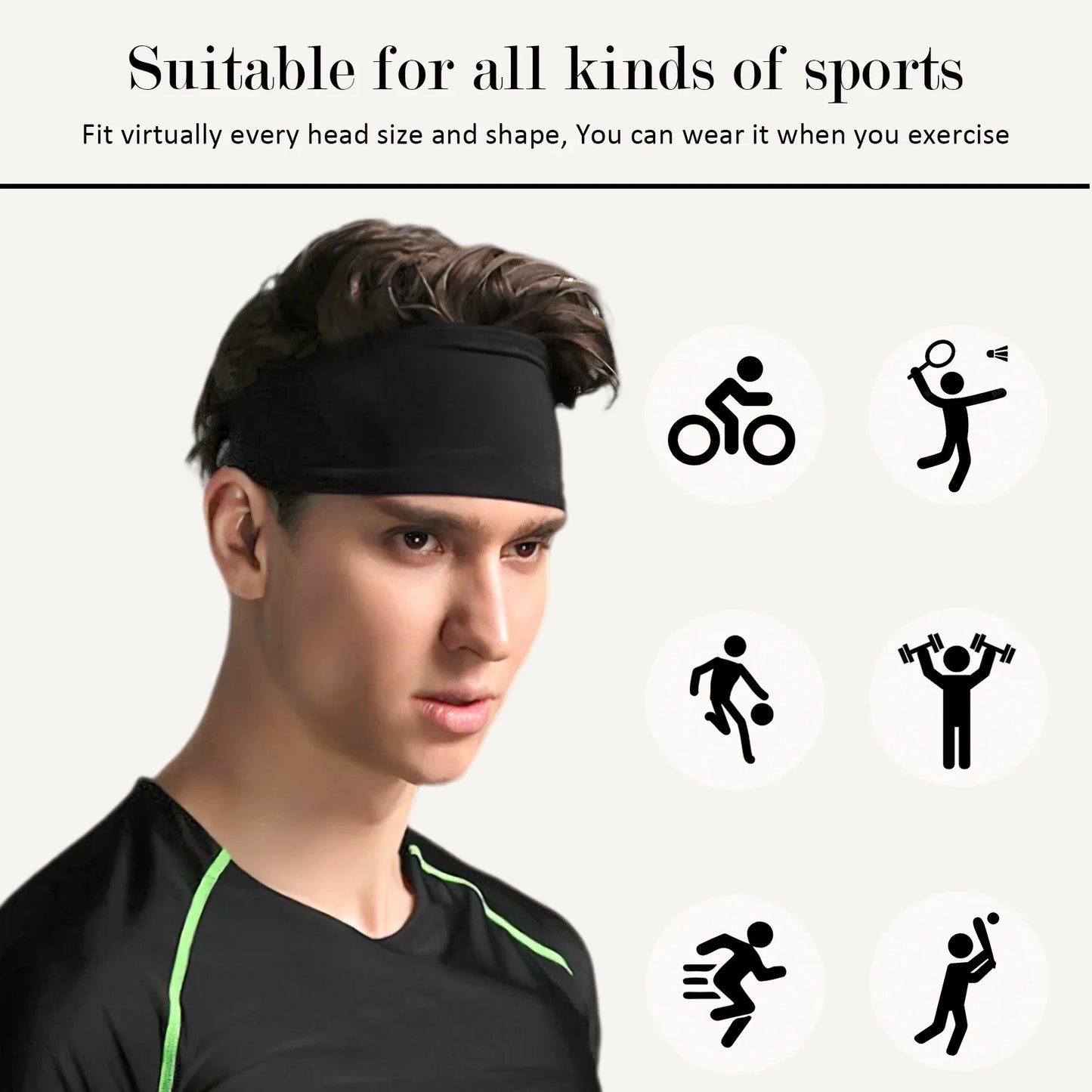 Fashion Sports Headbands For Women Solid nylon Hair Bands Running