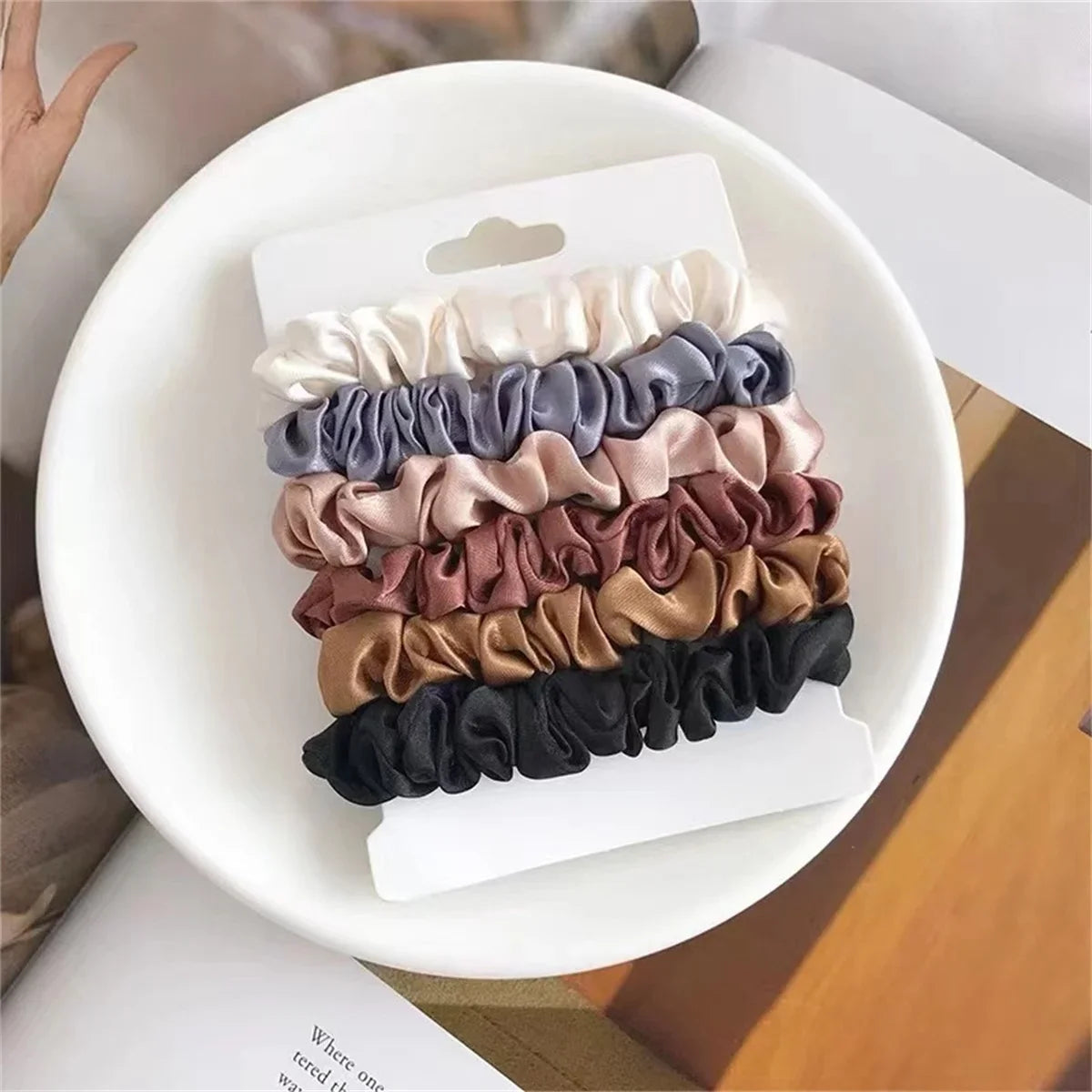 6pcs Satin Hair Scrunchies for Women - Softer Than Silk Scrunchies for