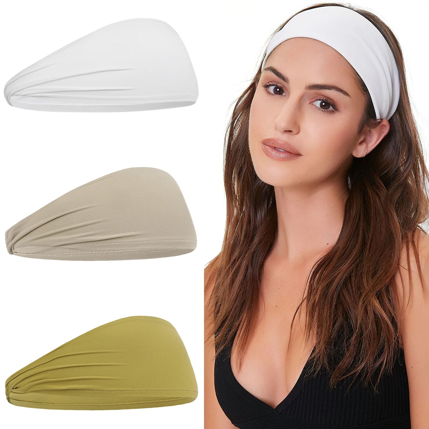 Fashion Sports Headbands For Women Solid nylon Hair Bands Running