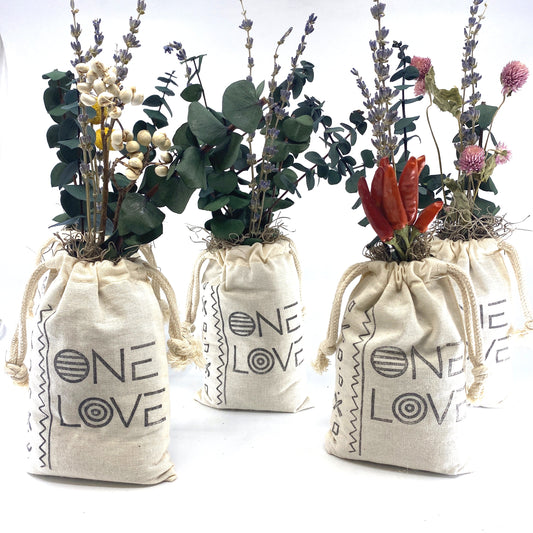 Sack of Flowers, One Love, Organic, Dried Flower Bouquet